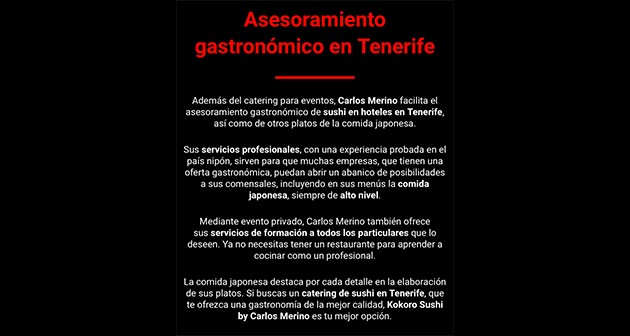 servicios catering sushi tenerife sur